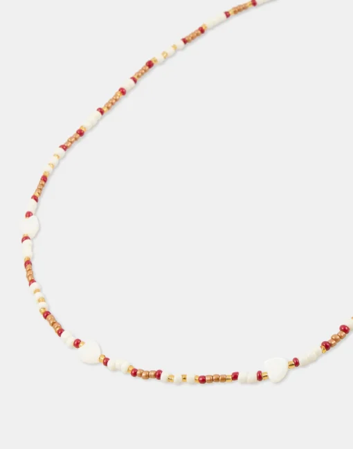 Collar Beads Corazones Nácar