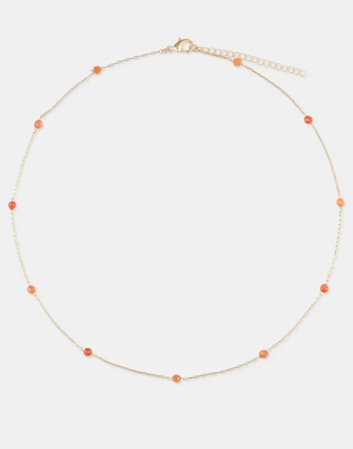 Collar Dorado Piedra Color