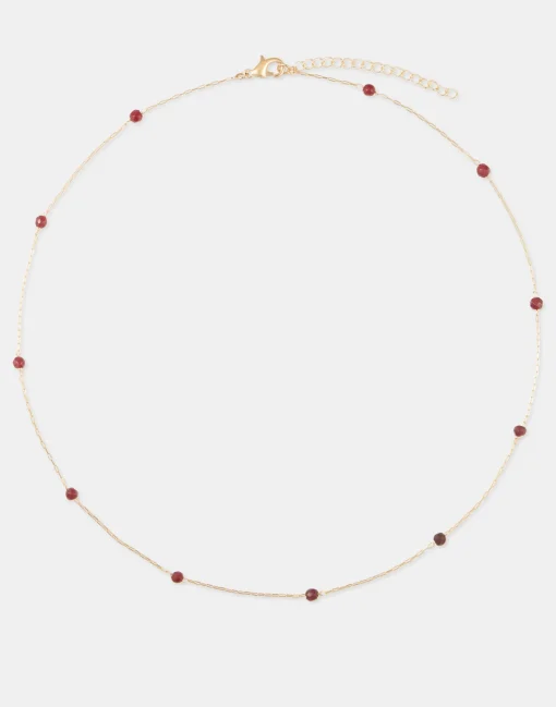Collar Dorado Piedra Color
