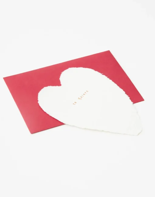 Mini Postal Corazón Papel Reciclado