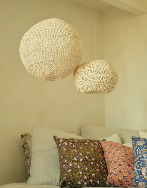 Pantalla Lámpara Macramé 35,5 Cm