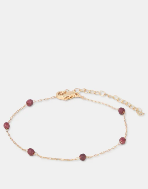 Pulsera Dorada Piedra Color