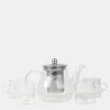 Set Tetera Cristal Con 4 Tazas