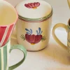 Taza Cerámica Con Filtro Flores