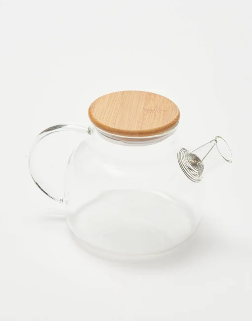 Tetera Cristal Tapa Bambú